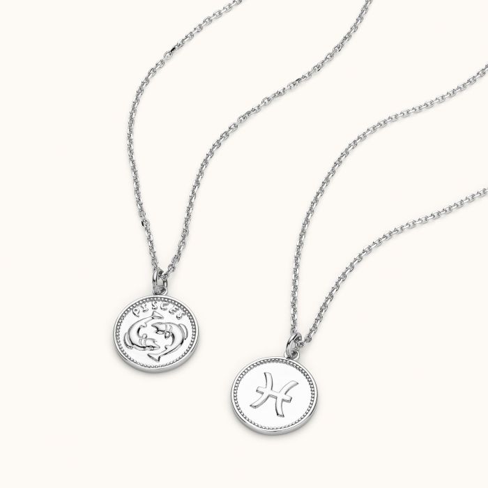 Sterling Silver Pisces Zodiac Necklace