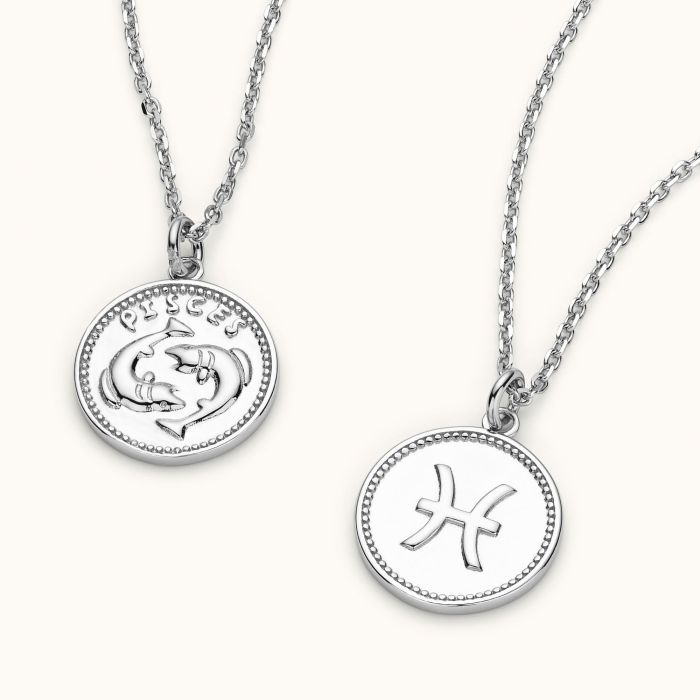 Sterling Silver Pisces Zodiac Necklace