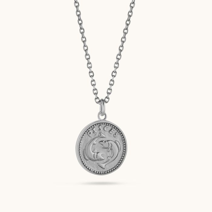 Sterling Silver Pisces Zodiac Necklace