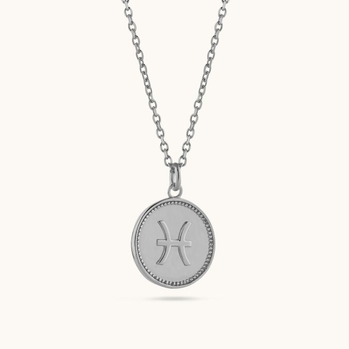 Sterling Silver Pisces Zodiac Necklace