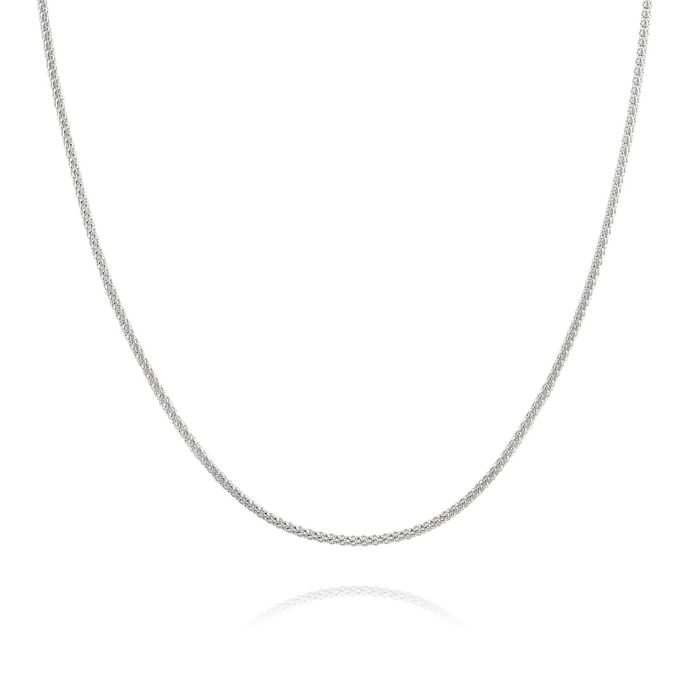 Sterling Silver 1.2mm Popcorn Link Bracelet with Chain