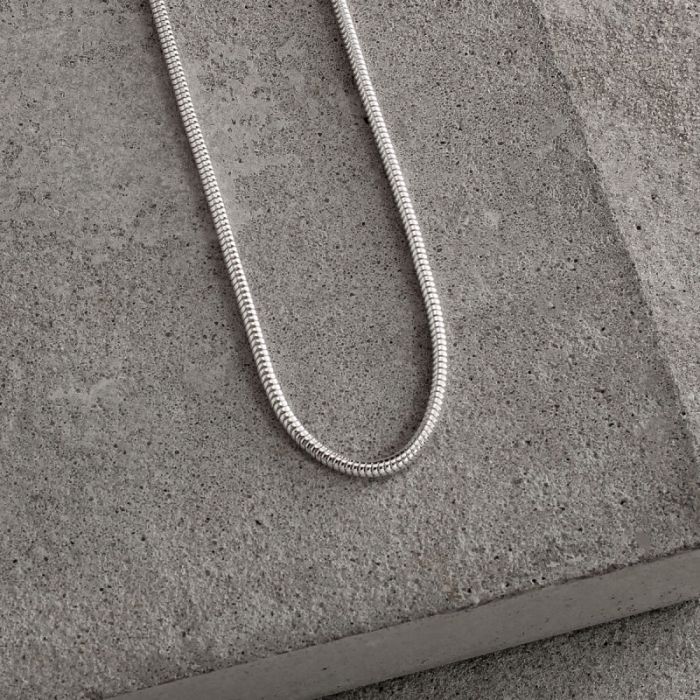 Sterling Silver 1.9mm Snake Link Bracelet with Chain