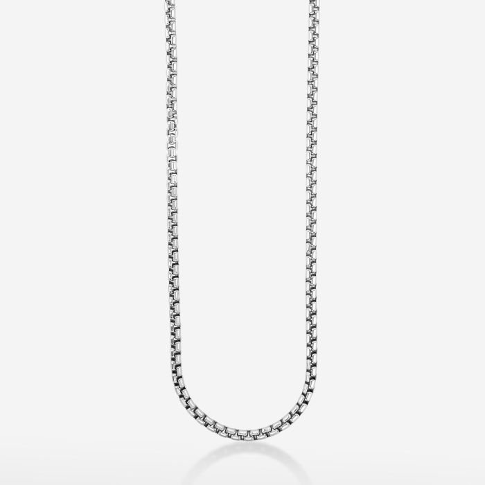 Sterling Silver 5.2mm Rounded Box Chain Necklace Thick