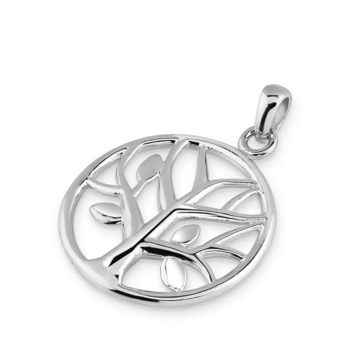 Sterling Silver Tree of Life Circular Pendant