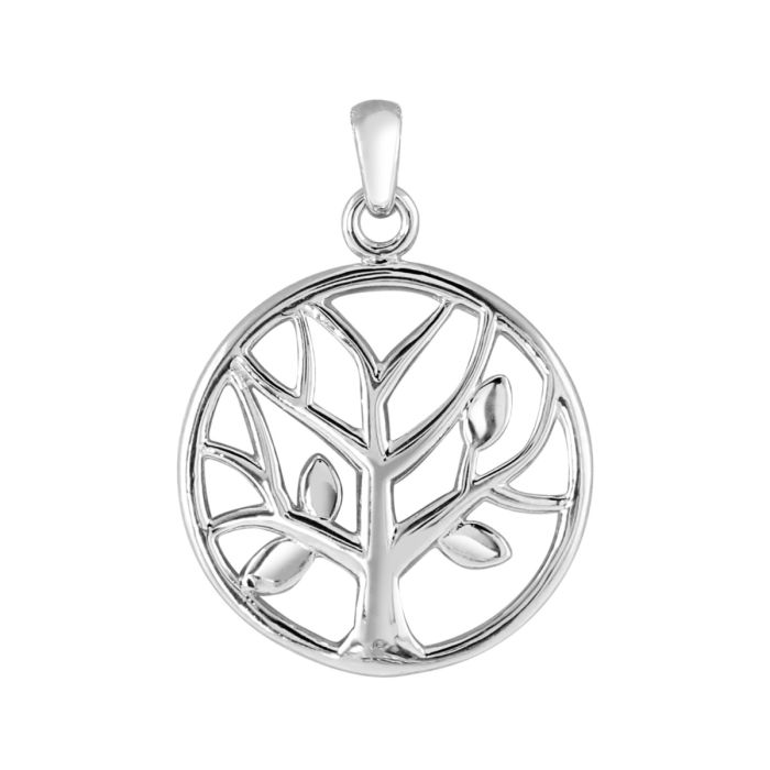 Sterling Silver Tree of Life Circular Pendant