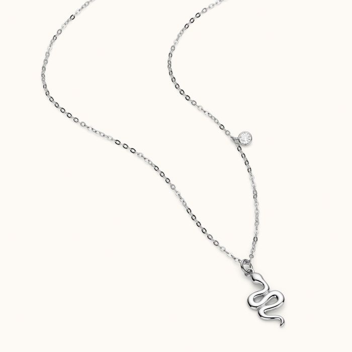 Sterling Silver Amulet Snake Necklace