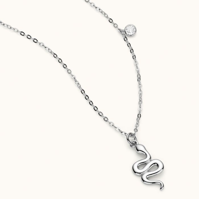 Sterling Silver Amulet Snake Necklace