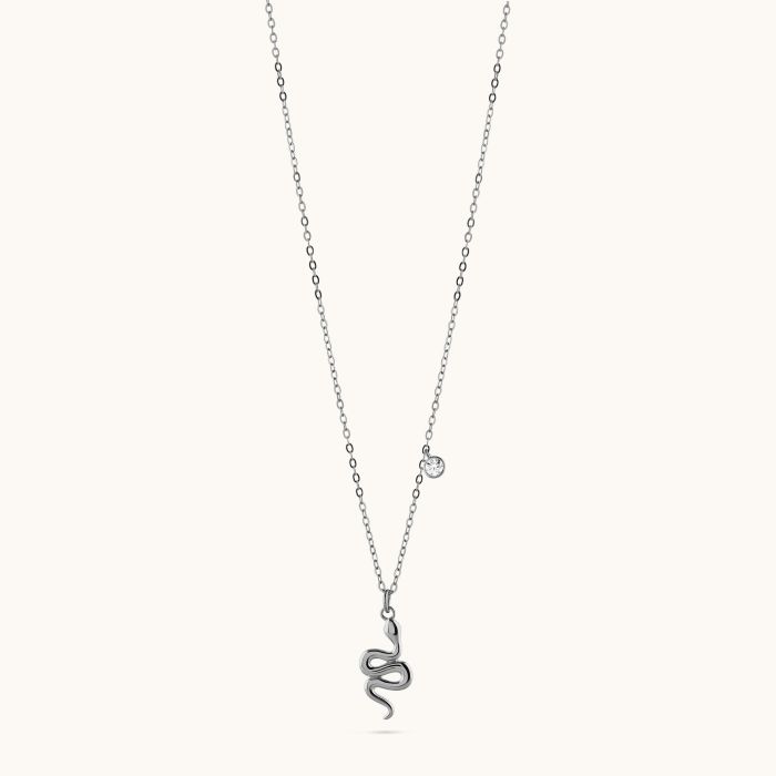 Sterling Silver Amulet Snake Necklace