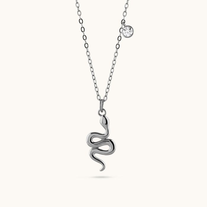 Sterling Silver Amulet Snake Necklace