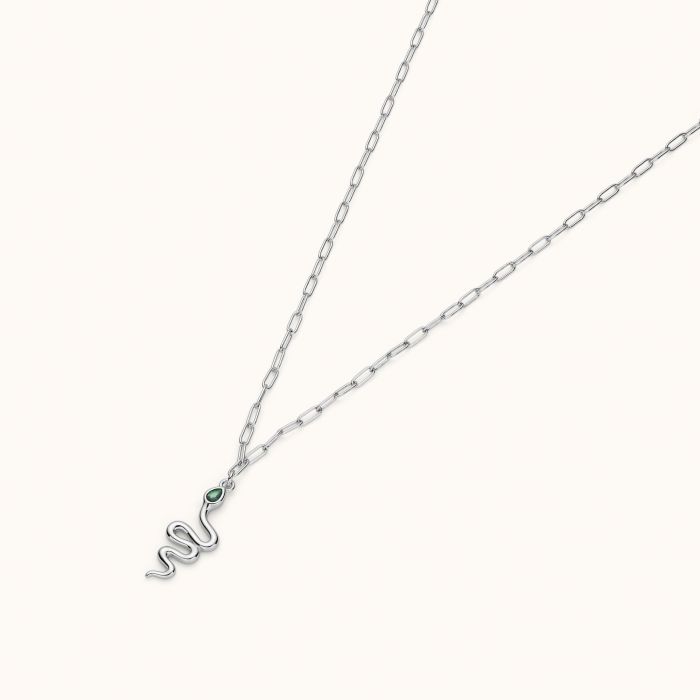 Sterling Silver Amulet Snake Necklace