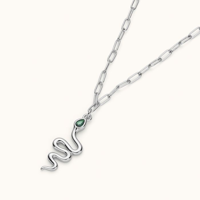 Sterling Silver Amulet Snake Necklace