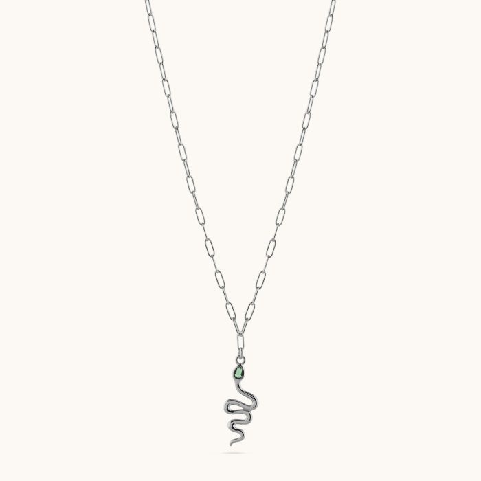 Sterling Silver Amulet Snake Necklace