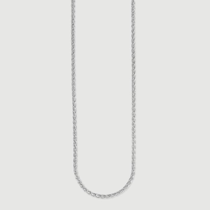 Sterling Silver 2.5mm Spiga Wheat Bracelet with Chain