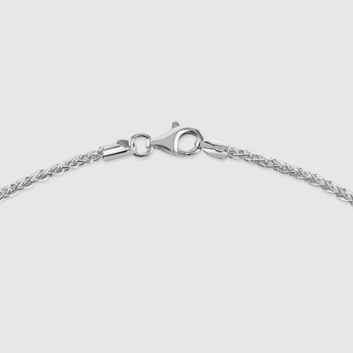 Sterling Silver 2.5mm Spiga Wheat Bracelet with Chain
