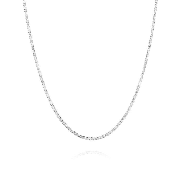 Sterling Silver 1.3mm Spiga Wheat Link Bracelet with Chain