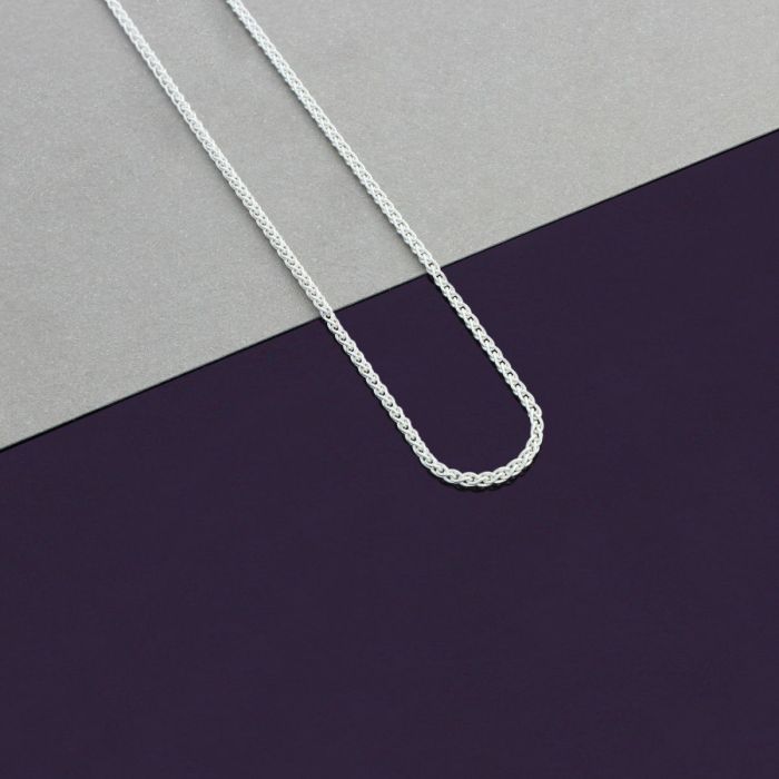 Sterling Silver 1.3mm Spiga Wheat Link Bracelet with Chain