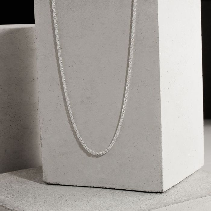 Sterling Silver 1.9mm Spiga Wheat Link Bracelet with Chain