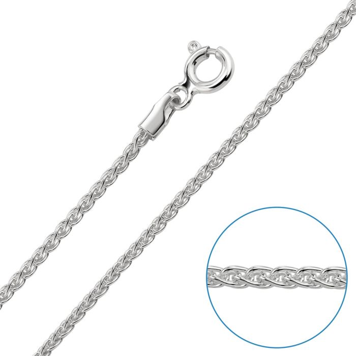 Children's Sterling Silver 1.3mm Spiga Wheat Chain 14