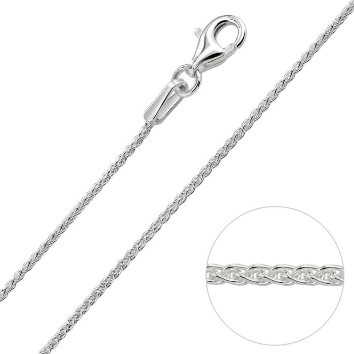 Sterling Silver Fine 1mm Spiga Wheat Chain Necklace
