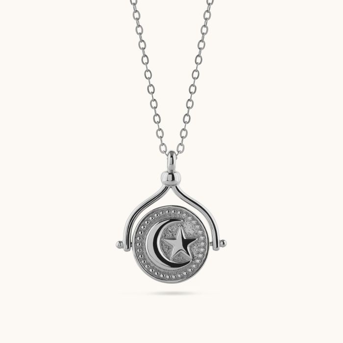 Sterling Silver Spinning Amulet Necklace