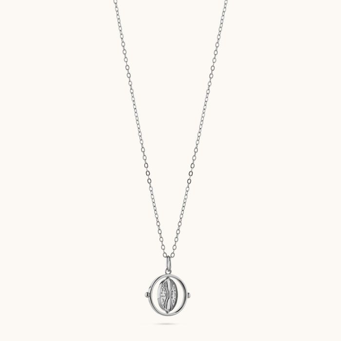 Sterling Silver Spinning Amulet Necklace