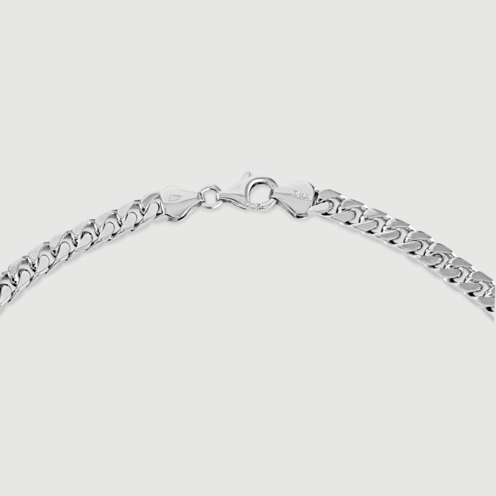 Sterling Silver 5.1mm Square Curb Chain Necklace 