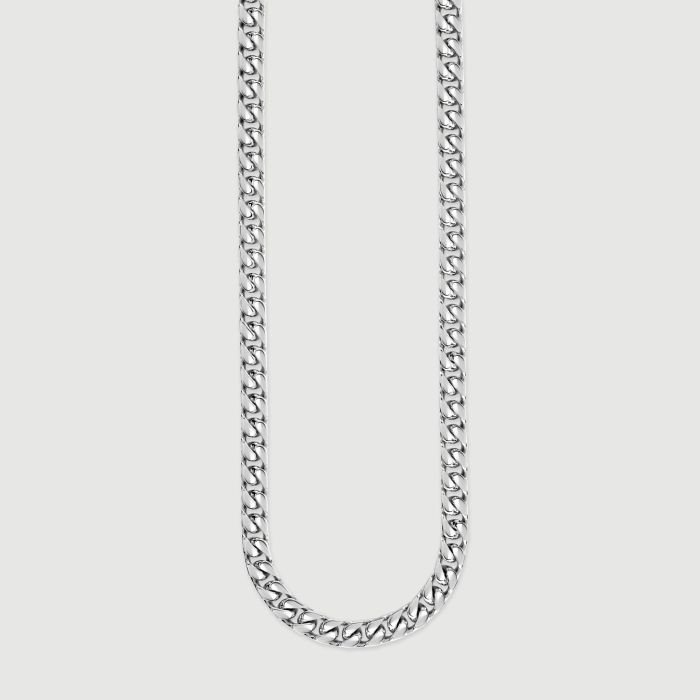 Sterling Silver 5.1mm Square Curb Chain Necklace 