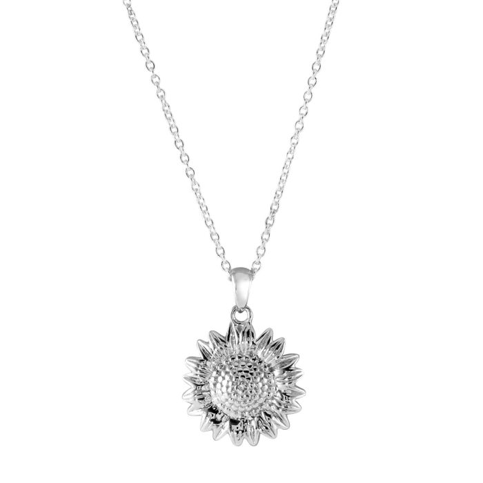 Sterling Silver SUNFLOWER Necklace with Cable Chain