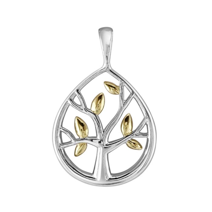 Sterling Silver Two Tone Tree of Life Pendant