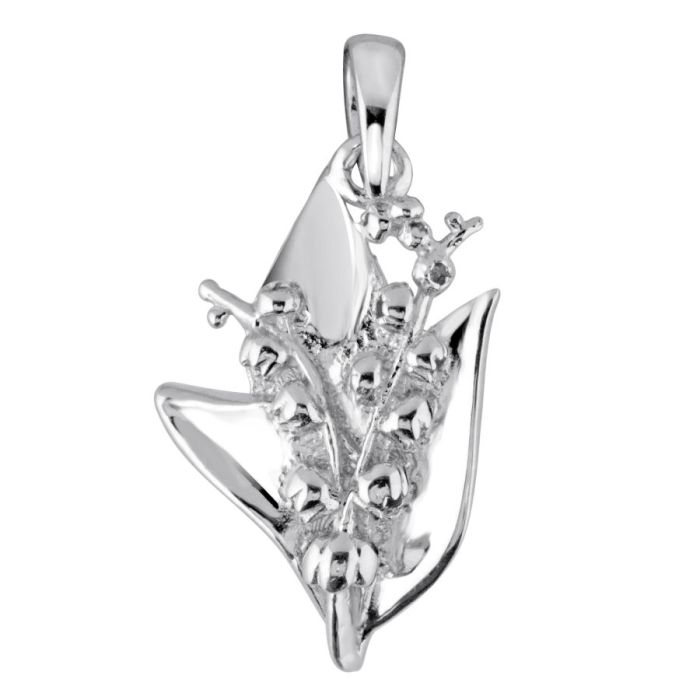 Sterling Silver Tiger Lily May Flower Pendant