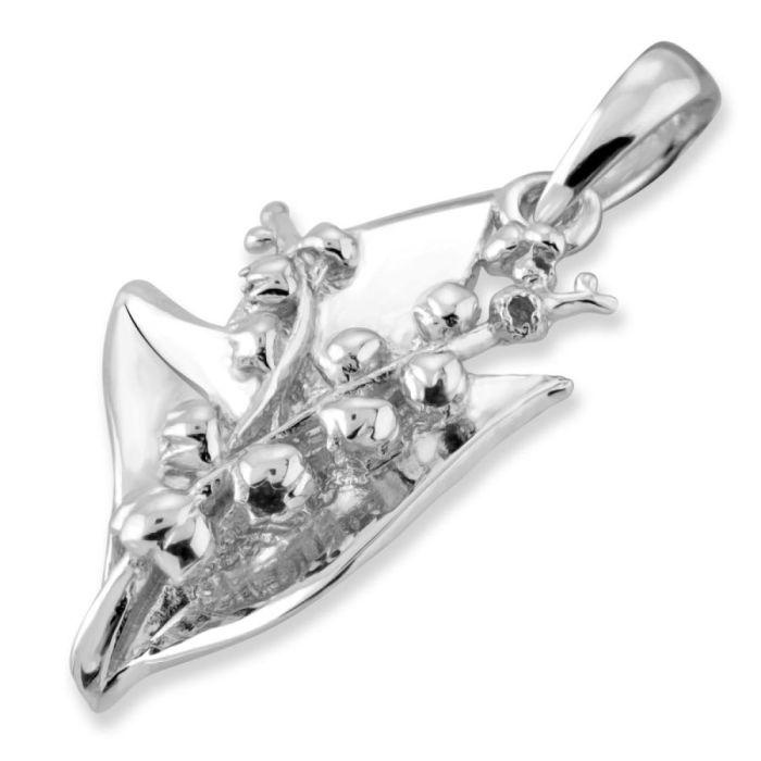 Sterling Silver Tiger Lily May Flower Pendant