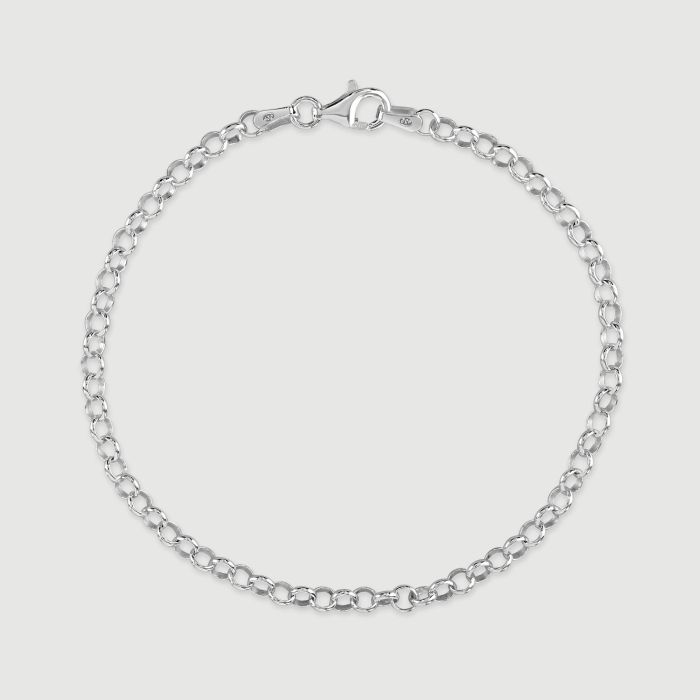 Sterling Silver 3.4mm Belcher Link Bracelet with Chain