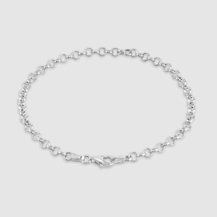 Sterling Silver 3.4mm Belcher Link Bracelet with Chain