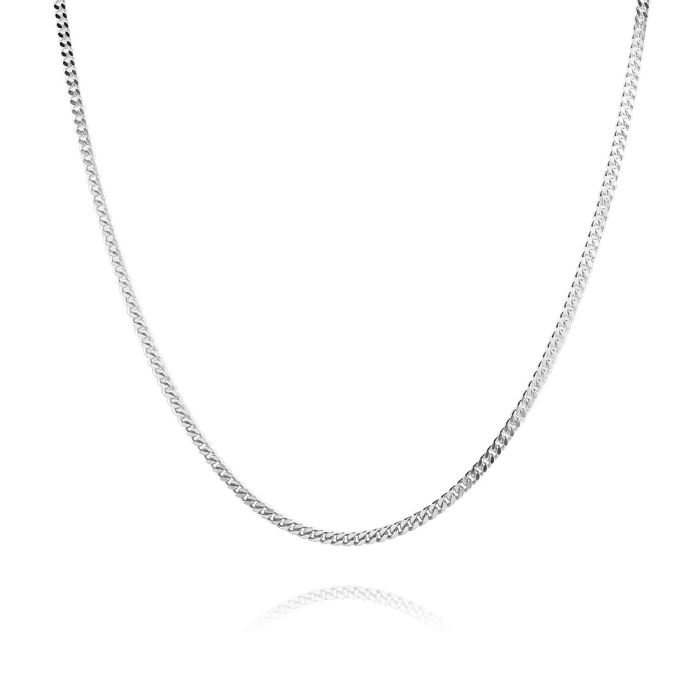 Sterling Silver 1.8mm Diamond Cut Curb Chain Necklace