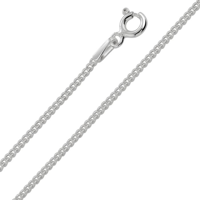 Sterling Silver 1.5mm Diamond Cut Curb Chain Necklace