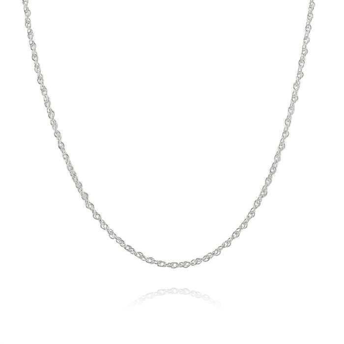 Sterling Silver 1.5mm Loose Rope Prince Of Wales Chain Necklace