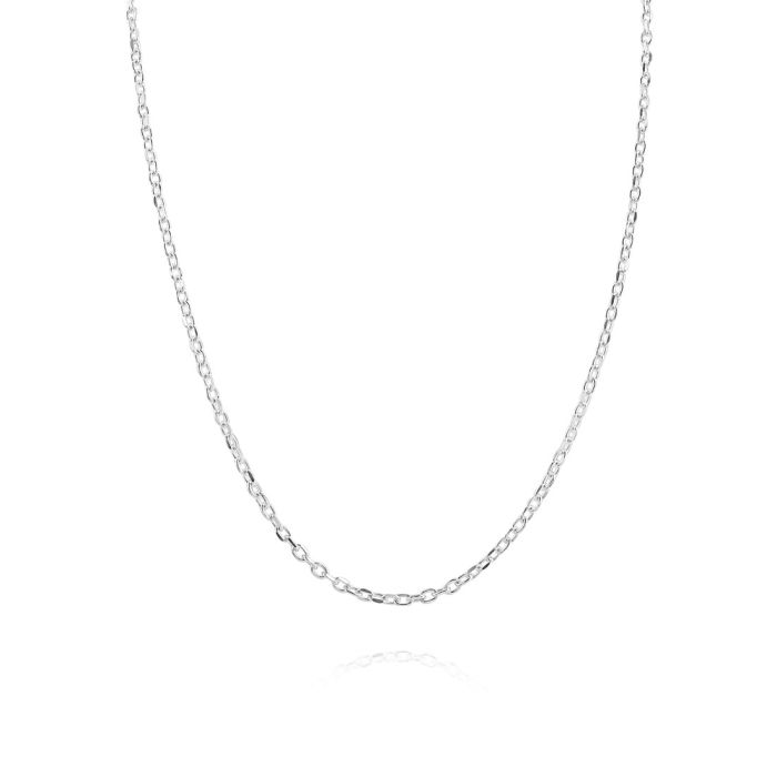 Sterling Silver 2mm Diamond Cut Cable Trace Chain Necklace