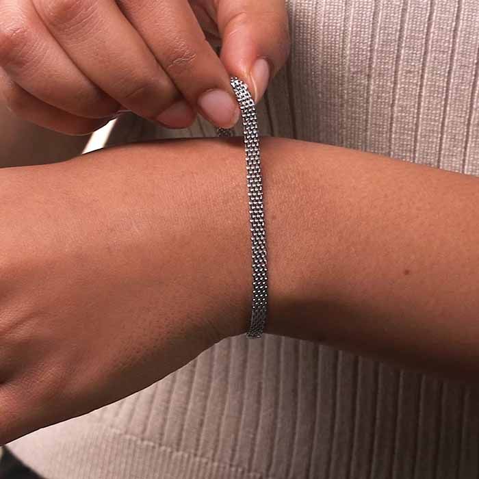 Sterling Silver 3.9mm Mesh Bracelet 