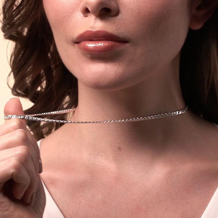 Sterling Silver 3.7mm Diamond Cut Marina Chain Necklace