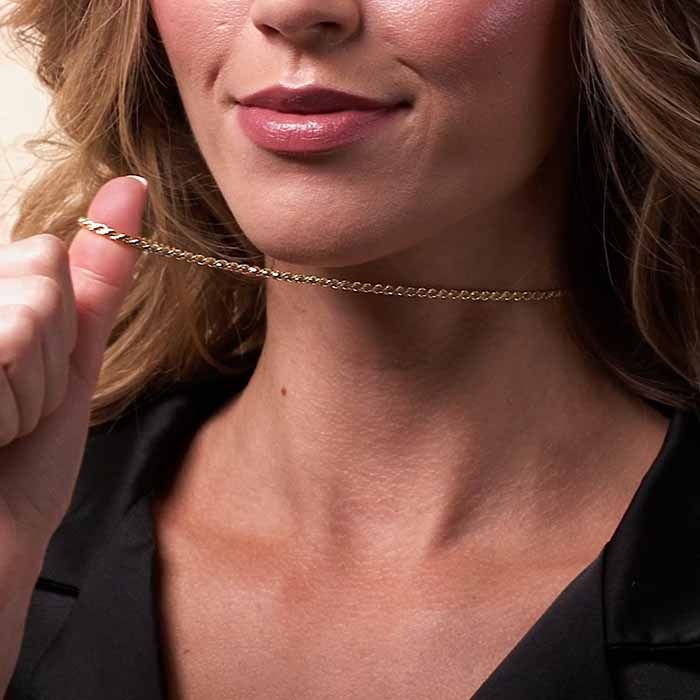 9ct Yellow Gold Plated Sterling Silver 2.8mm Diamond Cut Rope Chain