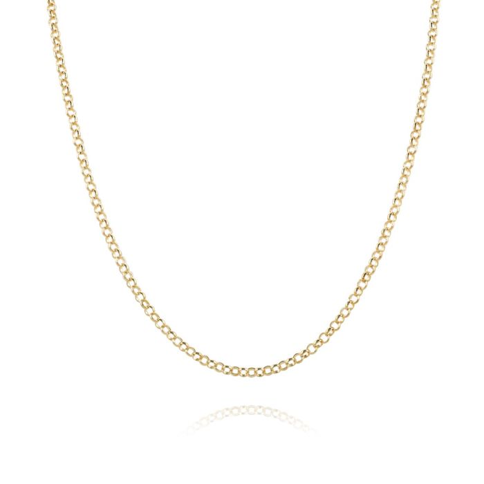 9ct Yellow Gold plated 2mm Belcher Rolo Chain Necklace