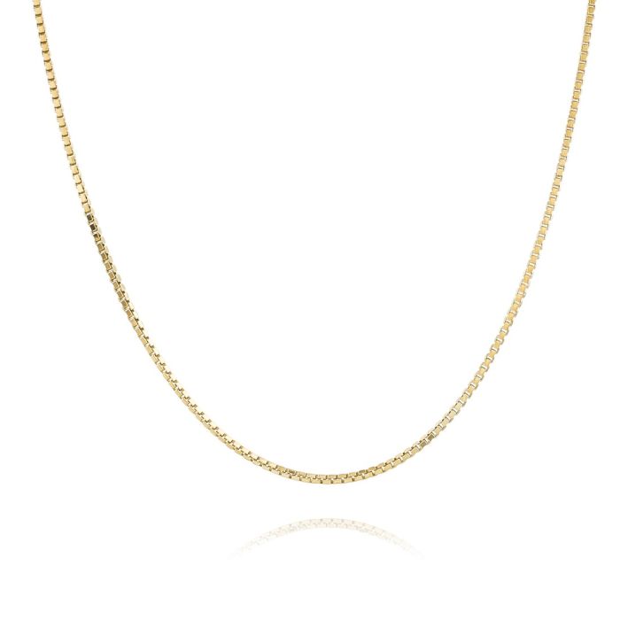 9ct Yellow Gold Plated 1mm Box Chain Necklace