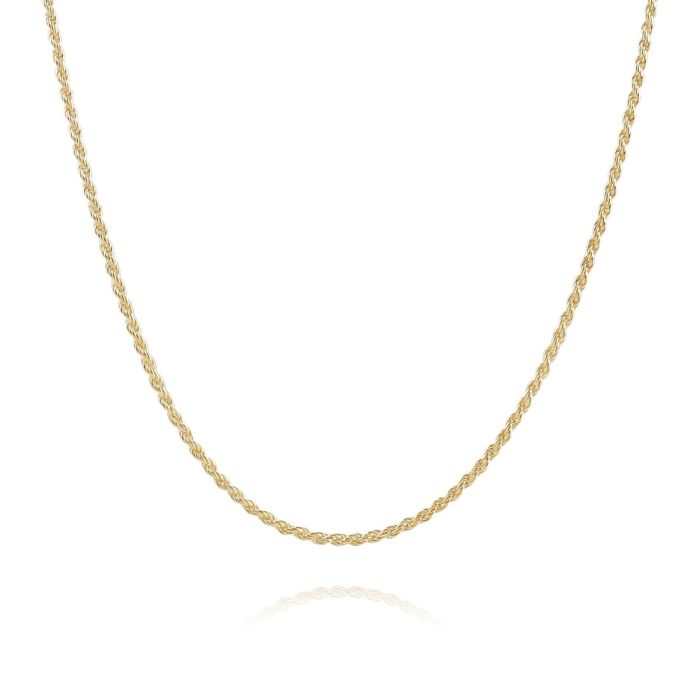 9ct Yellow Gold plated 1.2mm Rope Chain Necklace