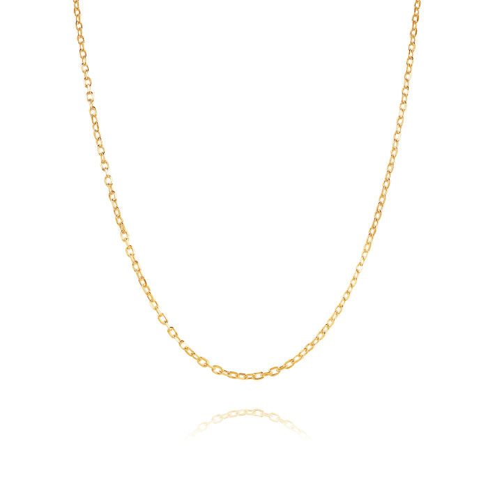  9ct Yellow Gold Plated 1.5mm Diamond Cut Cable Trace Chain Necklace