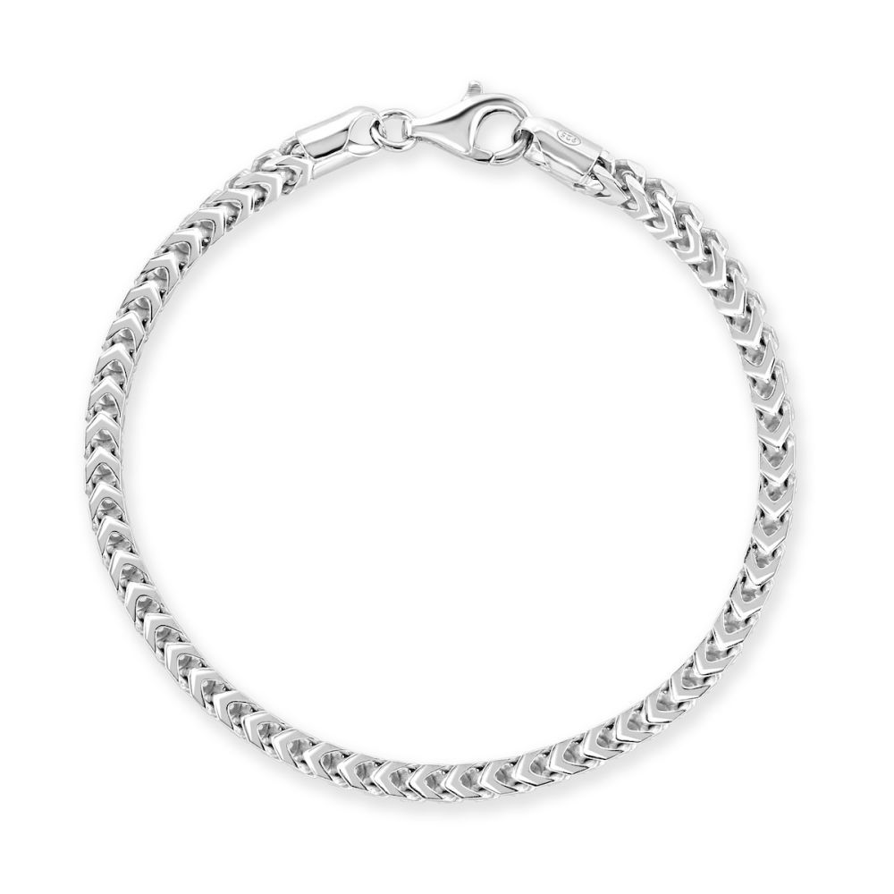 Sterling Silver 4mm Franco Oval Bracelet | The Chain Hut