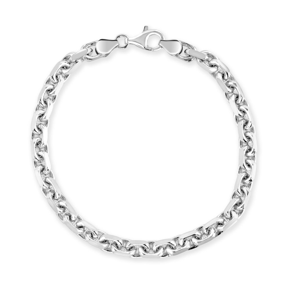 Sterling Silver 5.5mm Anchor Bracelet Diamond Cut | The Chain Hut