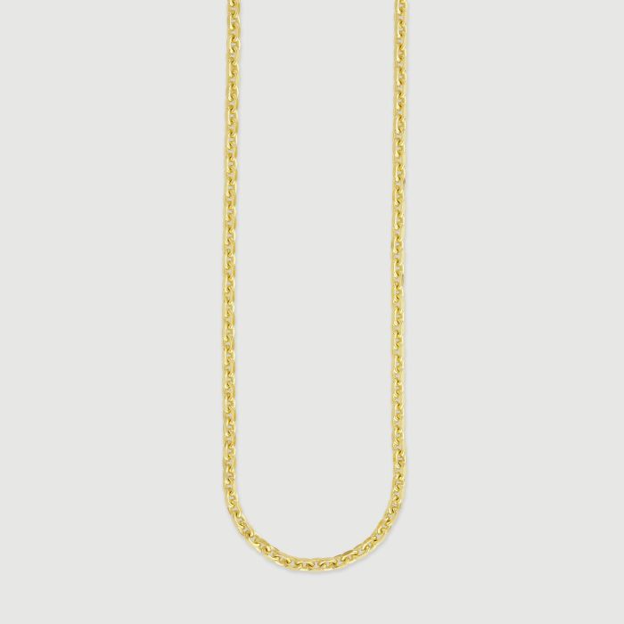 9ct Gold Plated Sterling Silver 3mm Anchor Chain