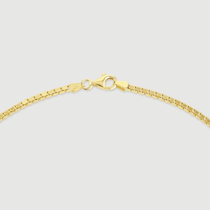 9ct Gold Plated Sterling Silver 2.3mm Box Chain Necklace