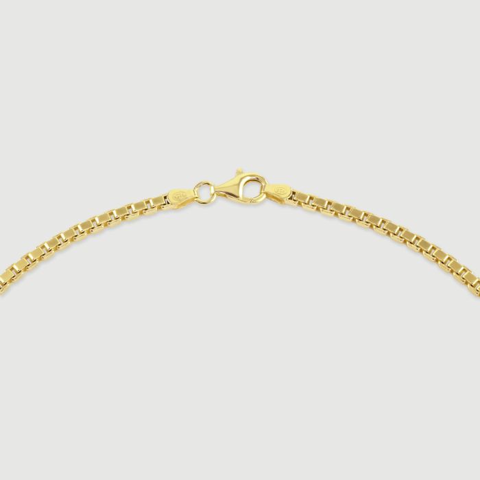 9ct Gold Plated Sterling Silver 2.8mm Box Chain Necklace