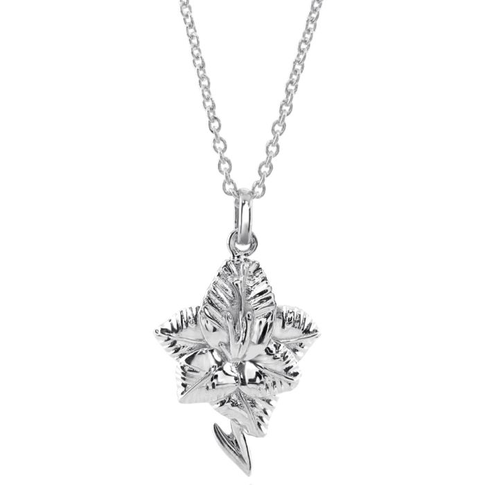 Sterling Silver AUGUST GLADIOLUS Necklace with Cable chain